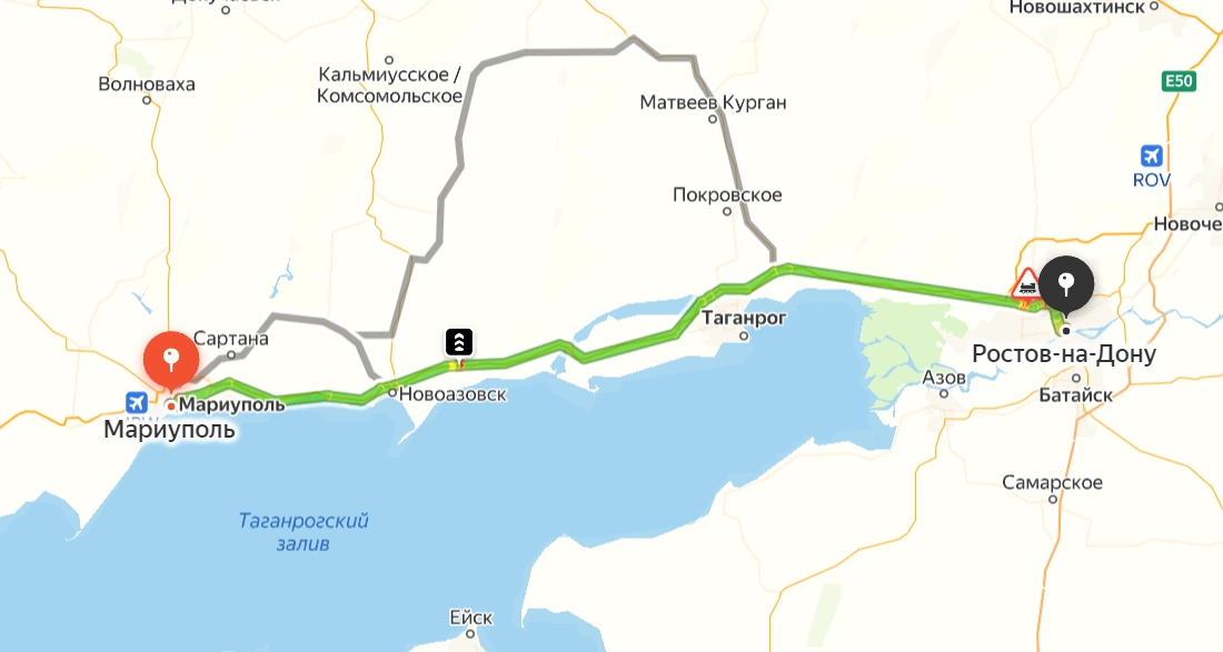 181 км расстояние между Ростовом-на-Дону и Мариуполем